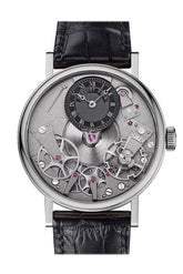 Breguet Tradition Black Skeleton Dial 18Kt White Gold Leather Mens Watch 7027Bbg99V6 7027Bb/g9/9V6